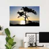 Torrey Pine Silhouette Matte Canvas Poster (Thuiskantoor)