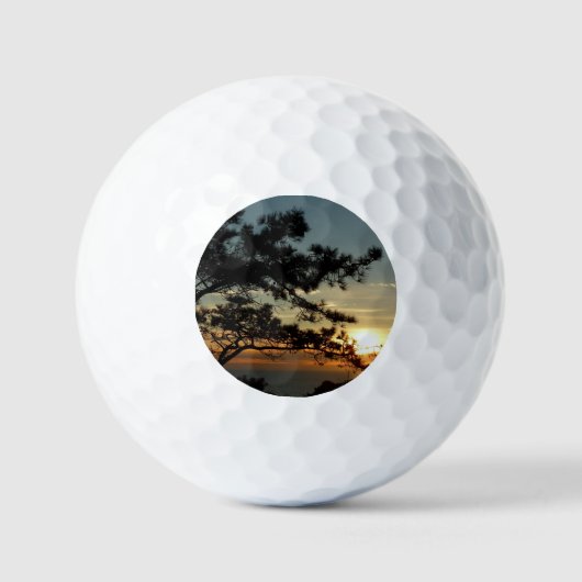 Torrey Pine Sunset I California Landscape Golfballen (Voorkant)