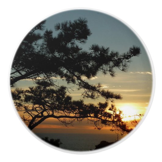 Torrey Pine Sunset I California Landscape Keramische Knop (Voorkant)