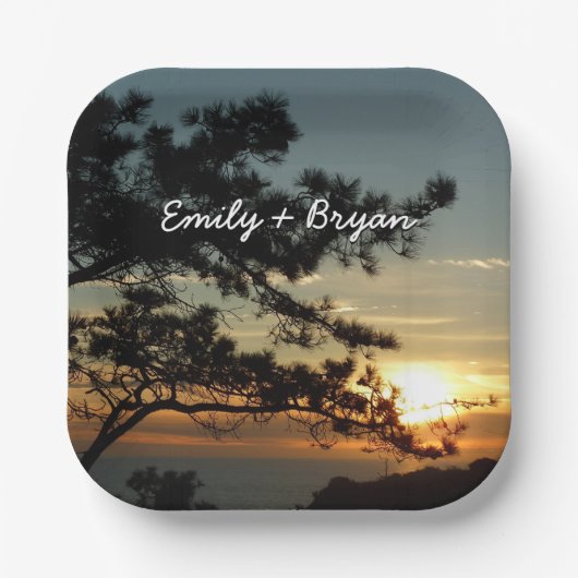 Torrey Pine Sunset I California Landscape Papieren Bordje (Voorkant)