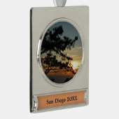 Torrey Pine Sunset I California Landscape Verzilverd Banner Ornament (Rechts)