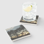 Torrey Pine Sunset II Californië Landschap Stenen Onderzetter (Zijkant)