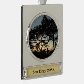 Torrey Pine Sunset II Californië Landschap Verzilverd Banner Ornament (Rechts)