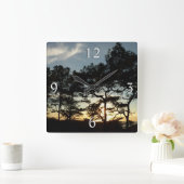 Torrey Pine Sunset II Californië Landschap Vierkante Klok (Huis)