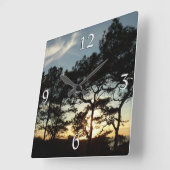 Torrey Pine Sunset II Californië Landschap Vierkante Klok (Hoek)