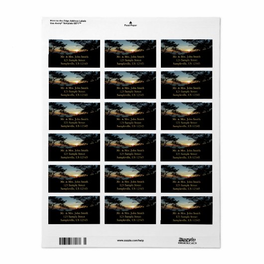 Torrey Pine Sunset III Californië Landschap Etiket (Full Sheet)