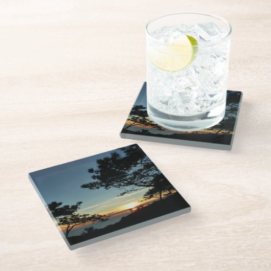Torrey Pine Sunset III Californië Landschap Glazen Onderzetter (Schuin)