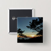 Torrey Pine Sunset III Californië Landschap Vierkante Button 5,1 Cm (Voorkant /achterkant)