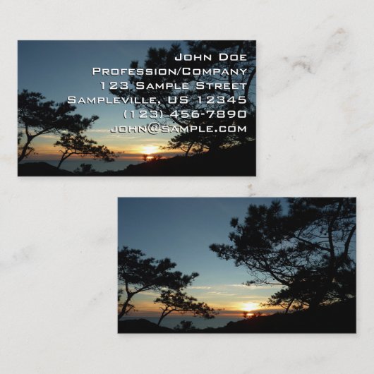 Torrey Pine Sunset III Californië Landschap Visitekaartje (Voorkant / Achterkant)