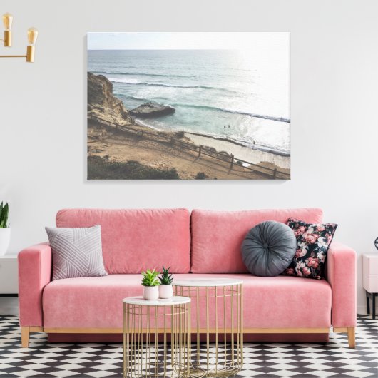 Torrey Pines Beach Groot Canvasprint Canvas Afdruk (Insitu (Woonkamer))