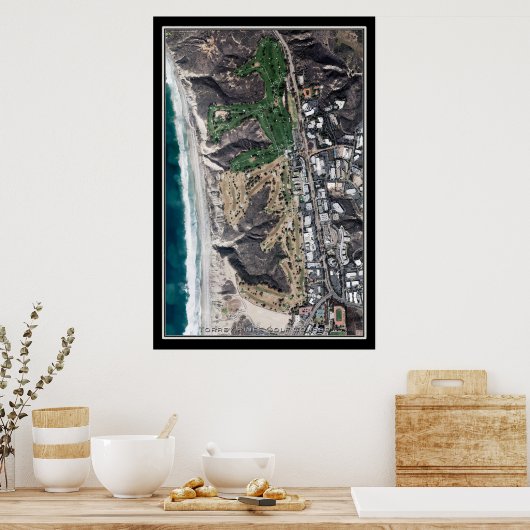 Torrey Pines Golf Course California Satellite Map Poster (Keuken)