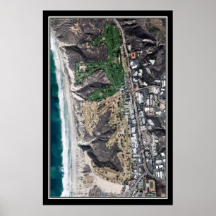 Torrey Pines Golf Course California Satellite Map Poster