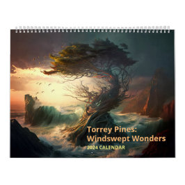 Torrey Pines over wonderen van windsweept Kalender
