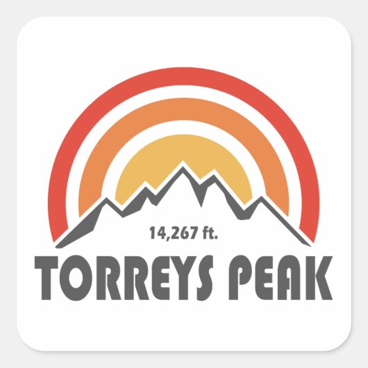 Torreys Peak Vierkante Sticker (Voorkant)
