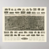 Torrington, CT Panoramic Map - 1909 Poster (Voorkant)