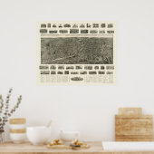 Torrington, CT Panoramic Map - 1909 Poster (Keuken)