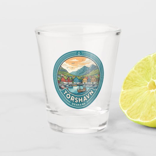 Tórshavn Denemarken Shot Glas (Voorkant)