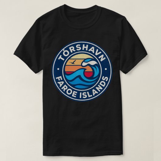 Torshavn Faroe Islands  Nautical Waves Desi T-shirt (Design voorkant)