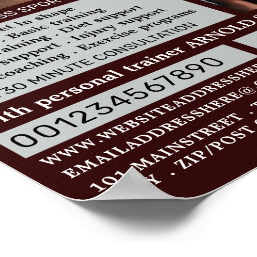 Torso, Personal trainer, Gym Adverteren Poster (Hoek)
