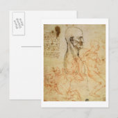 Torso van een Man in profiel, het hoofd vierkant v Briefkaart (Voorkant / Achterkant)