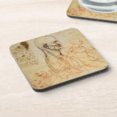 Torso van een Man in profiel, het hoofd vierkant v Drankjes Onderzetter (Linkerzijde)