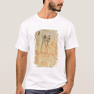Torso van een Man in profiel, het hoofd vierkant v T-shirt