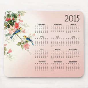 Tortelduifjes 2015 Kalender zwart roze wit Muismat