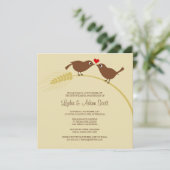 Tortelduifjes 25e Zilverpartij Jubileum Kaart (Staand voorkant)