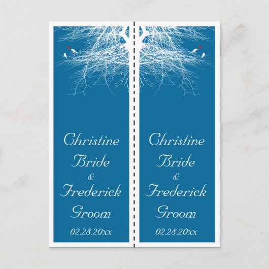 Tortelduifjes 2, souvenir 2x bladwijzer briefkaart (Voorkant)