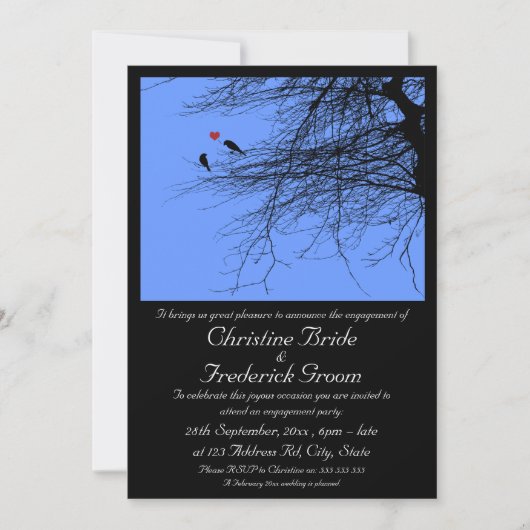 Tortelduifjes, 5 "x7" verloving aankondiging (Voorkant)