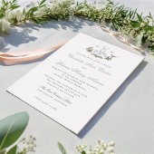 Tortelduifjes "A" Monogram Folie Huwelijksuitnodig Folie Uitnodiging