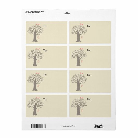 Tortelduifjes Aangepast verzendlabel (Full Sheet)