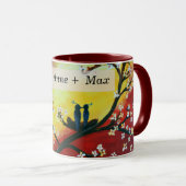 Tortelduifjes Aangepaste paar Namen Mok (Voorkant rechts)