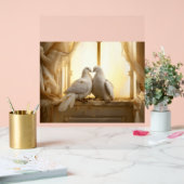 tortelduifjes acryl bord (Huwelijk)