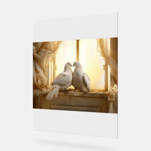 tortelduifjes acryl bord (Hoek)