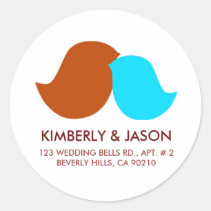 Tortelduifjes Adresetiketten Ronde Sticker