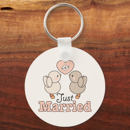 Tortelduifjes Alleen gehuwde Sleutelhanger (Voorkant)