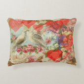Tortelduifjes  Antiek Hart Accent Kussen (Voorkant)
