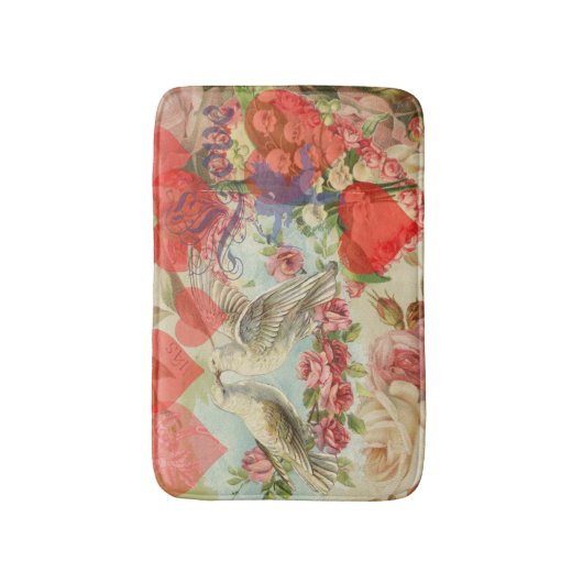 Tortelduifjes  Antiek Hart Badmat (Voorkant Verticaal)