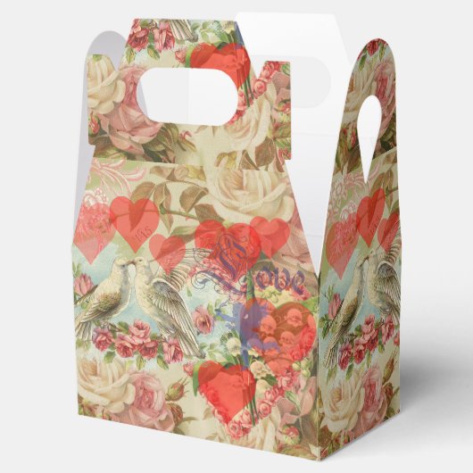 Tortelduifjes  Antiek Hart Bedankdoosjes (Geopend)