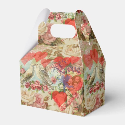 Tortelduifjes Antiek Hart Bedankdoosjes (Voorkant Zijde)