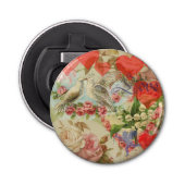 Tortelduifjes  Antiek Hart Button Flesopener (Voorkant)