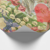 Tortelduifjes  Antiek Hart Cadeaupapier (Hoek)