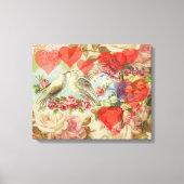 Tortelduifjes Antiek Hart Canvas Afdruk (Voorkant)