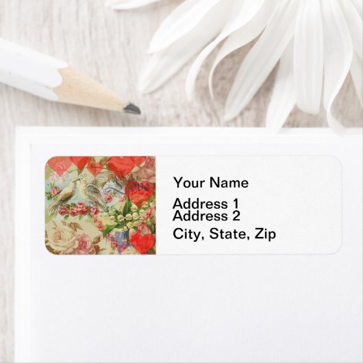 Tortelduifjes  Antiek Hart Etiket (Insitu)