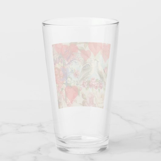 Tortelduifjes  Antiek Hart Glas (Achterkant)