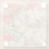 Tortelduifjes Antiek Hart Glazen Onderzetter (Achterkant)