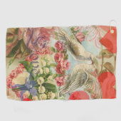 Tortelduifjes Antiek Hart Golfhanddoek (Horizontaal)