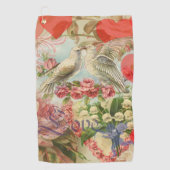 Tortelduifjes Antiek Hart Golfhanddoek (Voorkant)