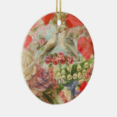 Tortelduifjes  Antiek Hart Keramisch Ornament (Rechts)